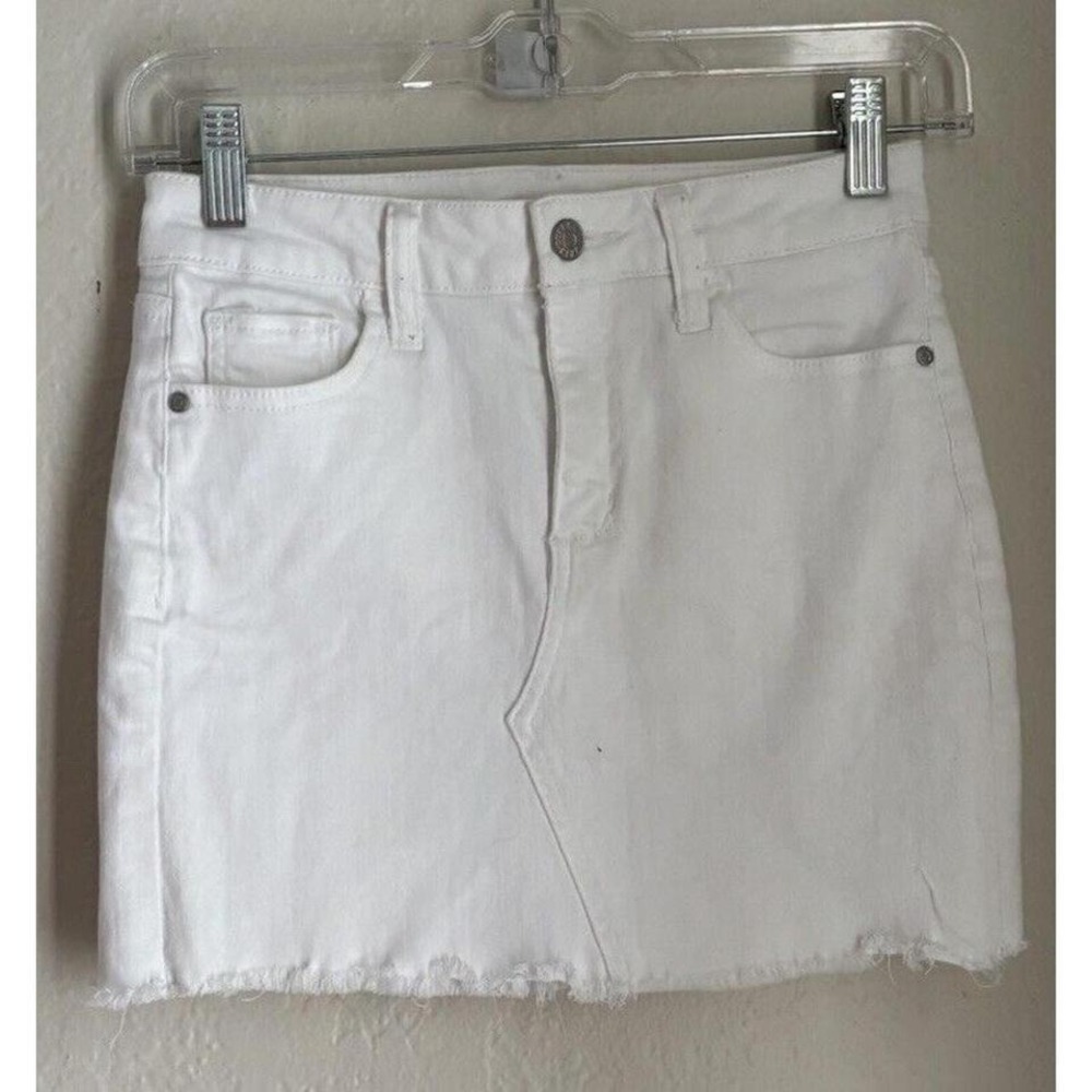 Celebrity Pink white denim‎ mini skirt
